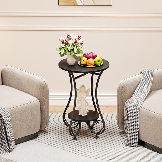 Side Table, Small Round End Table - Image 9