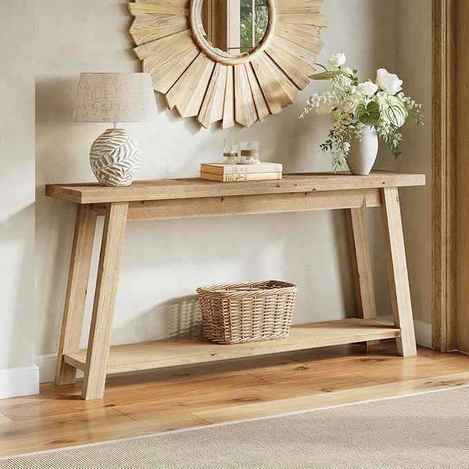 LITTLE TREE 70.9" Solid Wood Console Table by LITTLETREE