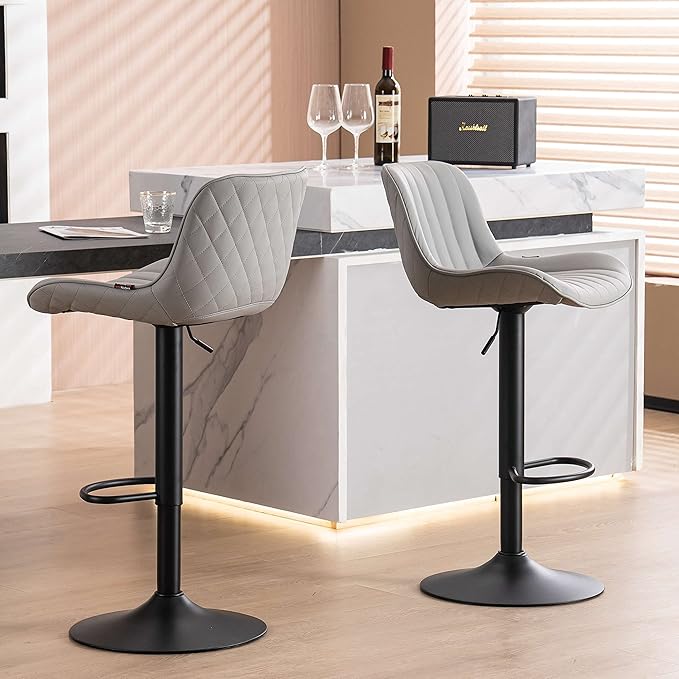 YOUNUOKE Counter Height Bar Stools Set of 2 Upholstered Kitchen Island - Image 8