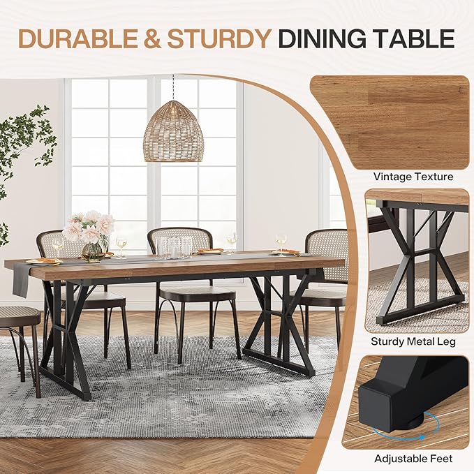 Tribesigns Farmhouse Dining Table - Image 4