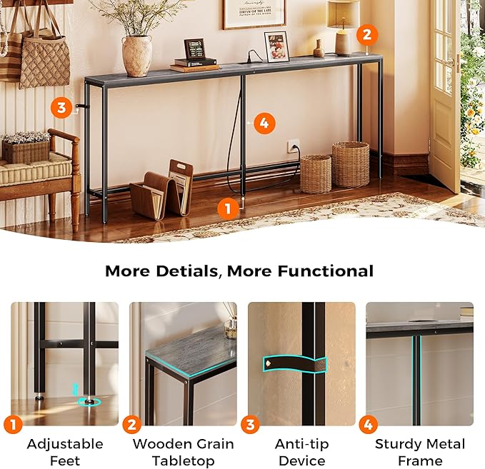 SUPERJARE 78.7 Inch Console Table - Image 7