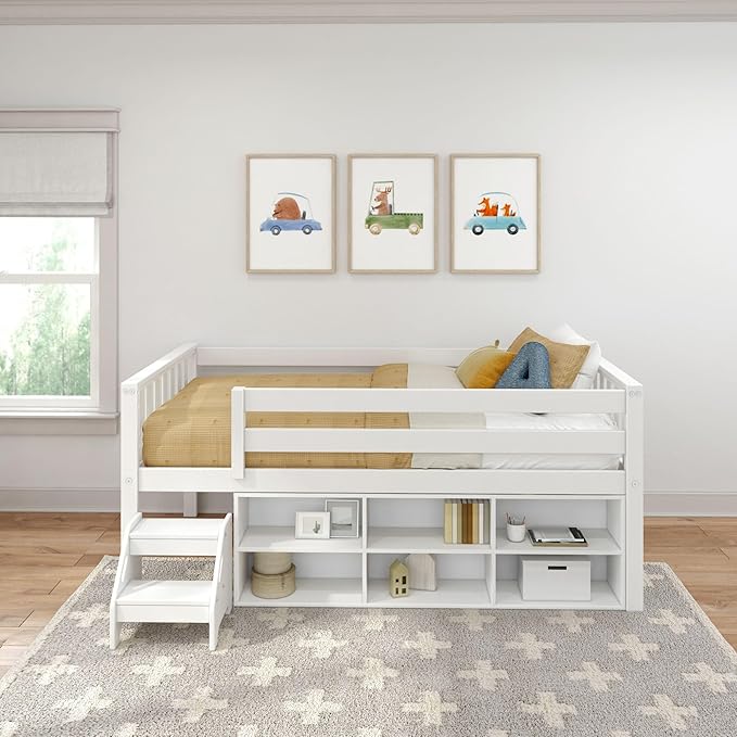 Max & Lily Soren Ultra Low Loft Bed, Twin Bed Frame - Image 3