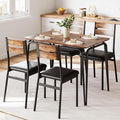 5 Piece Dining Table Set for 4, Compact Square Table Chairs, Sturdy MDF Top by EcoSummer