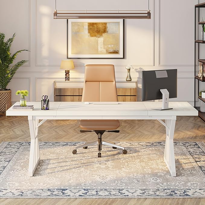 Tribesigns 70.8-Inch Executive Desk, Large Computer Office Desk Workstation - Image 3