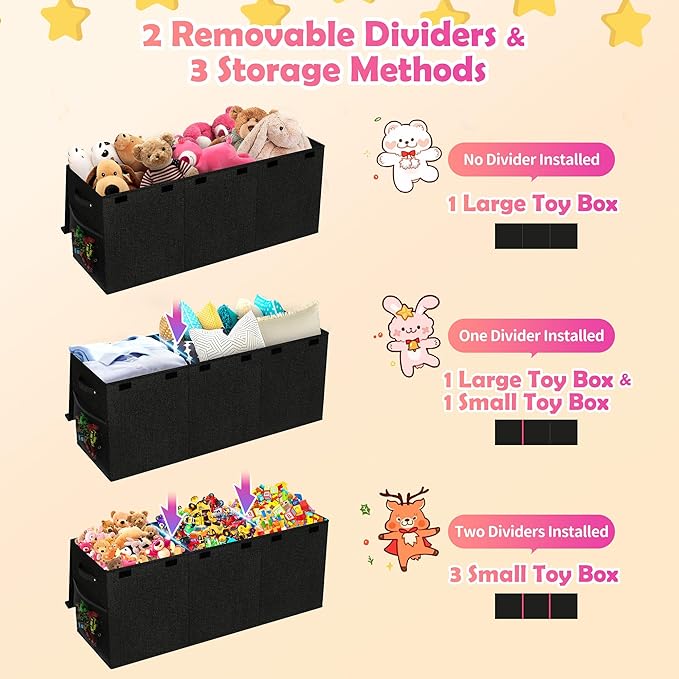 Extra Large Toy Box, Collapsible Sturdy Kids Toy Chest - Image 6