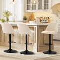 COLAMY Bar Stools Set of 3, Modern Swivel Bar Chairs, Adjustable Upholstered by COLAMYINC