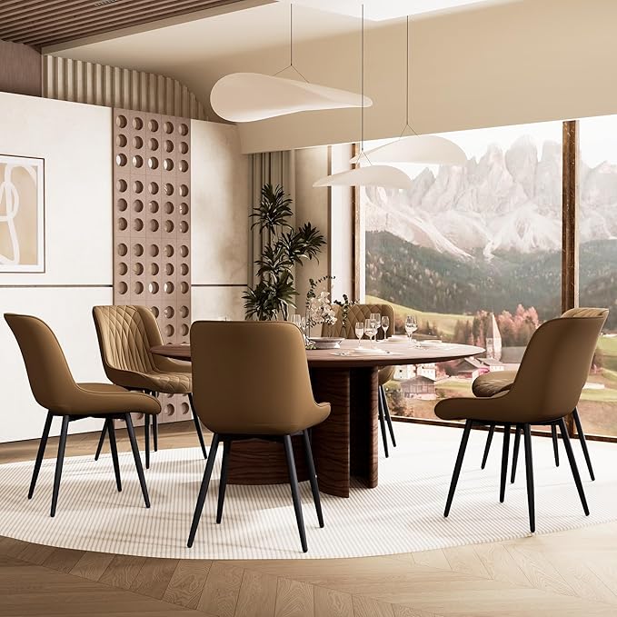 YOUNIKE Tan Dining Chairs Set of 2 - Image 9