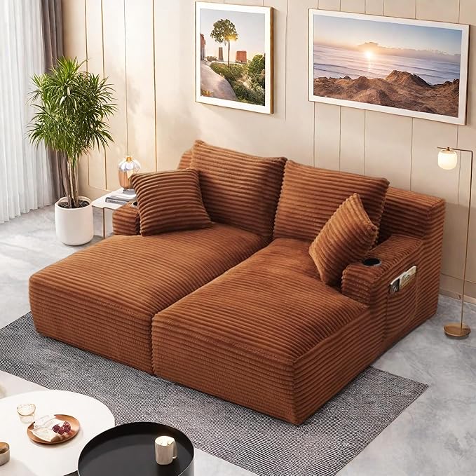 Oversized Sectional Double Chaise Lounge, Compressed Boneless Lounge Chaise - Image 7
