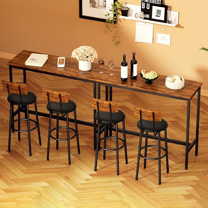 Bar Stools with Back, High Kitchen Barstools with Back, Counter Stools Bar - Image 6