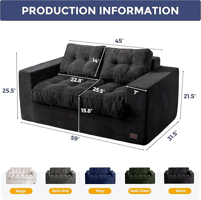 MAXYOYO Bean Bag Chair for Adults, Upholstered Floor Sofa - Image 2