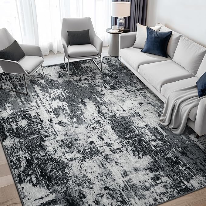 Washable Area Rugs 6'x9' Non-Slip Modern Abstract Soft by RELEANY