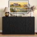 Sideboard Buffet with 4 Doors, Mid-Century Sideboard Cabinet with Adjustable by FansaFurn