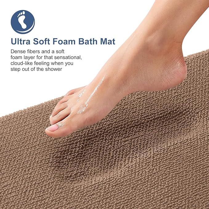 OLANLY Thick Memory Foam Bath Mat Rug 30x20, Extra Soft Absorbent Bathroom Rug - Image 2