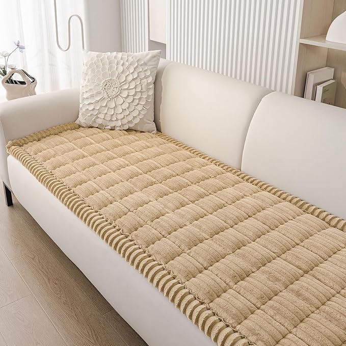 Smiry Couch Cover for Dogs Washable, Non Slip Fuzzy Pet Couch Covers for 3 by Smiry