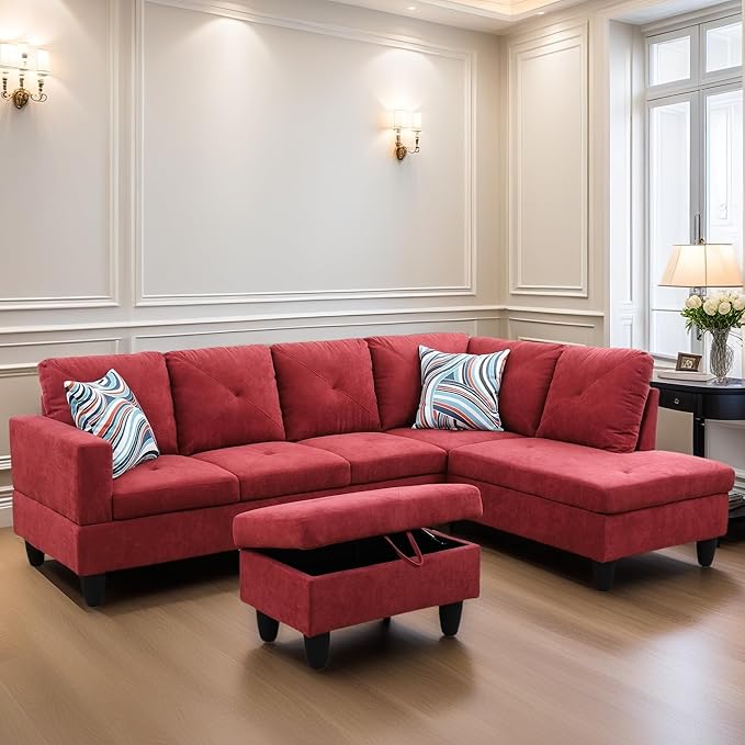 L Shaped Sectional Couch Sofa, Modern Couches by FONTOI