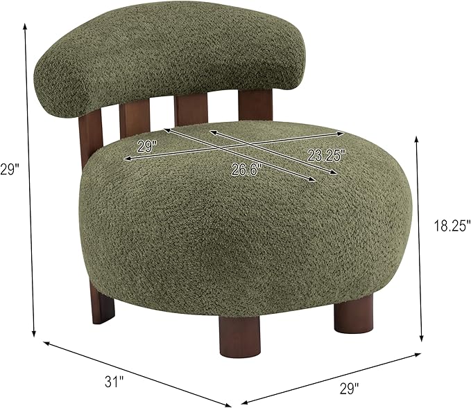Christopher Knight Home Elvina Boucle Fabric Accent Chair, Solid Wood Single - Image 2