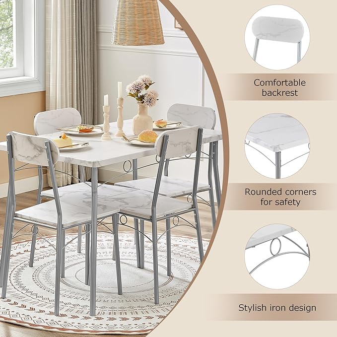 VECELO 5-Piece Dining Table Set - Image 7