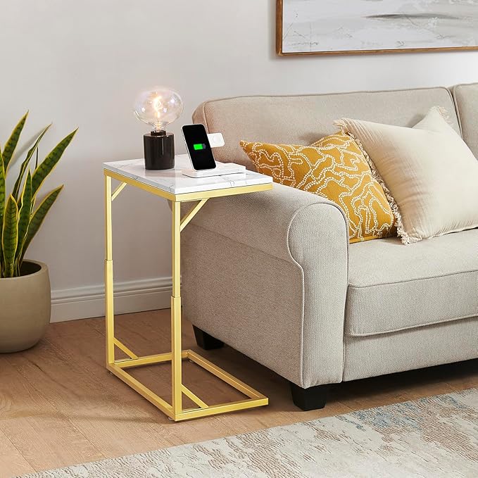 C-Shaped End Table, Small Sofa Table - Image 5