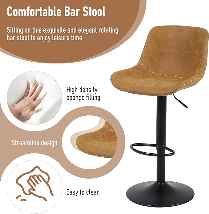 Bar Stools, Swivel Counter Height Barstools - Image 6