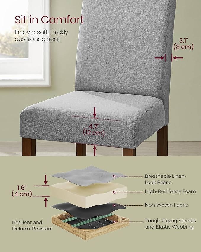 VASAGLE Dining Chairs, Parsons Chairs - Image 5