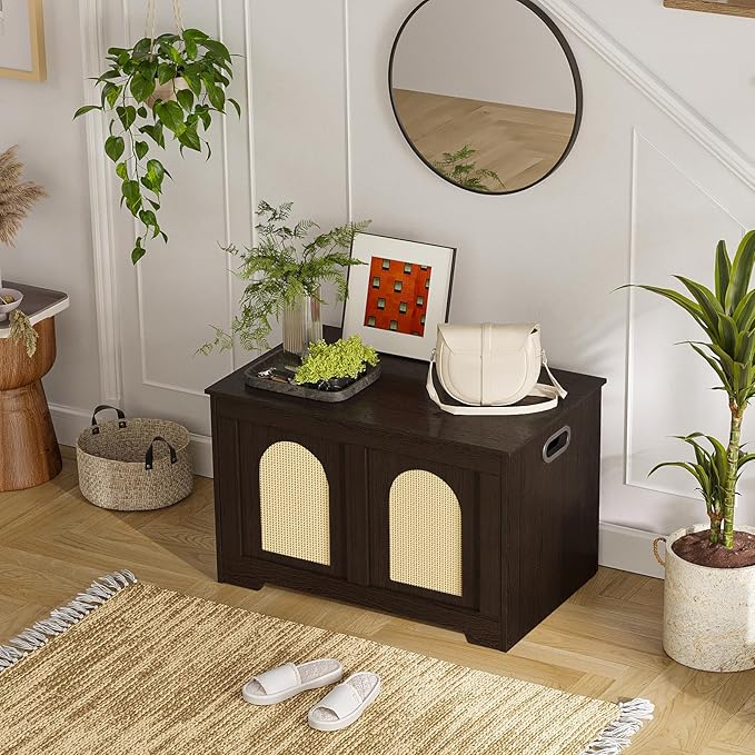 DINZI LVJ Storage Chest, 31.5" Rattan-Like Toy Box - Image 7