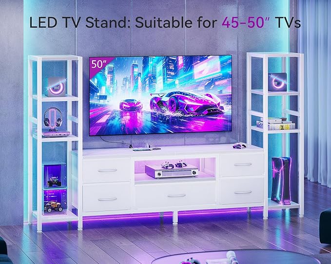 Casaottima 71" TV Stands for 43, 55 Inch TV Entertainment Center - Image 6