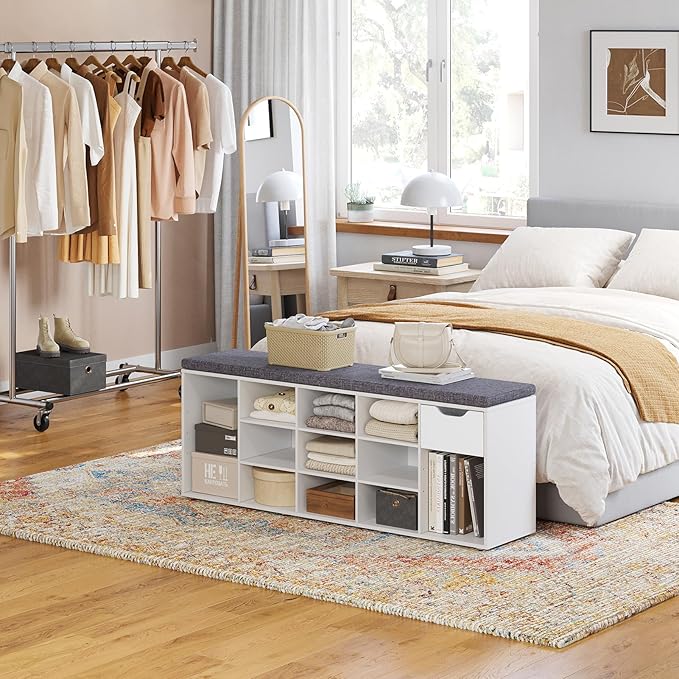 DINZI LVJ Shoe Bench, Entryway Storage Bench - Image 7