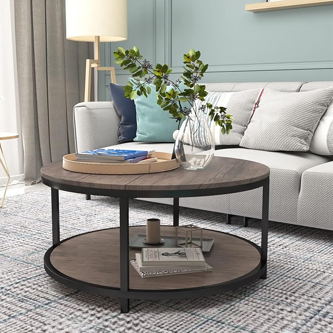 NSdirect Round Coffee Table, 36” Coffee Table - Image 3