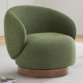 Swivel Accent Chair Round Barrel Armchair Upholstered Performance Fabric by Kislot