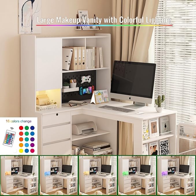KEIKI L Shaped Home Office Desks - Image 4
