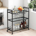 Glass Black Bar Carts for Home by LORMITER