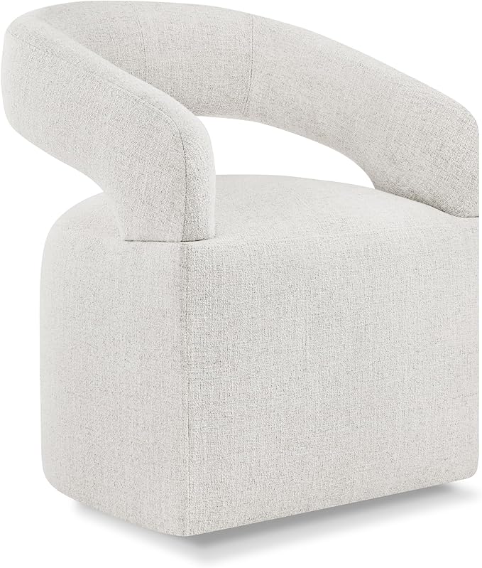 Upholstered Dining Chairs with Casters Modern Barrel Side Armchair with Rollers by Kislot