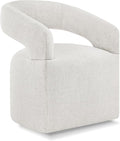 Upholstered Dining Chairs with Casters Modern Barrel Side Armchair with Rollers by Kislot