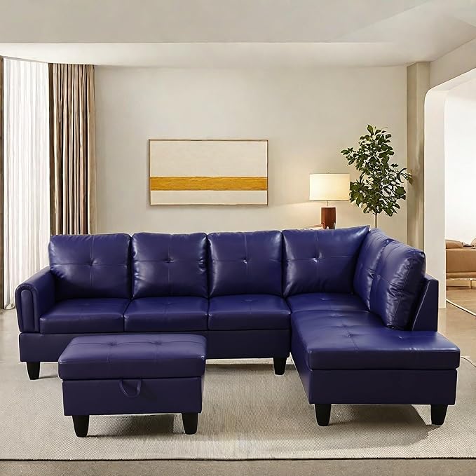 NAYSAYE Sectional Couch with Ottoman Storage, L Shaped Couch Sofa Furniture Sets - Image 3