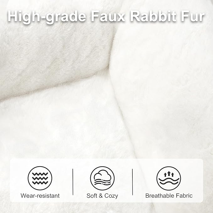 Comfy Saucer Chair for Adults, Foldable Living Room Chairs, Soft Faux Fur - Image 4