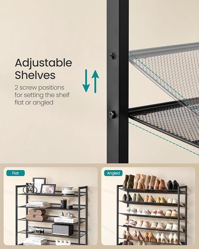 SONGMICS Shoe Rack, 10-Tier Shoe Organizer, Metal Rack - Image 5