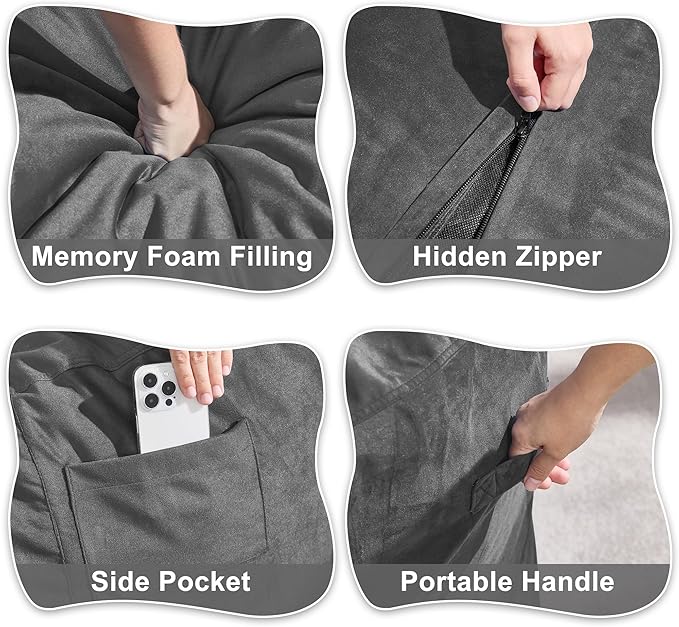 Hobestluk 5FT Bean Bag Chair Giant Bean Bag Chairs - Image 6