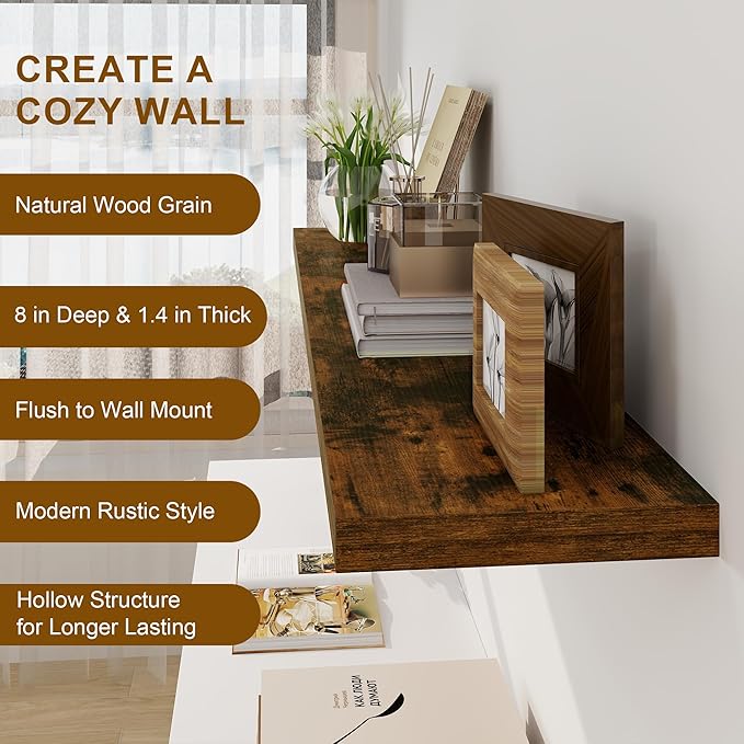 Fun Memories Floating Shelves 55 Inch Long, 8 Deep Floating Shelves - Image 5
