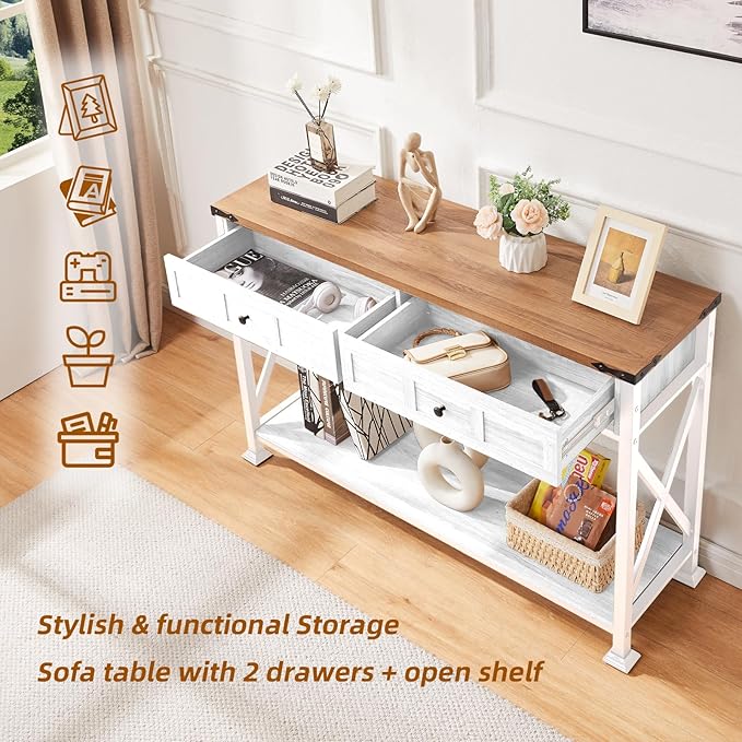 HOMBAZAAR Entryway Table, Rustic Console Table - Image 6