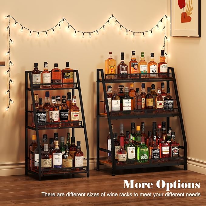 3-Tier Expanded Liquor Stand, Trapezoid Wine Rack Freestanding Floor, - Image 6