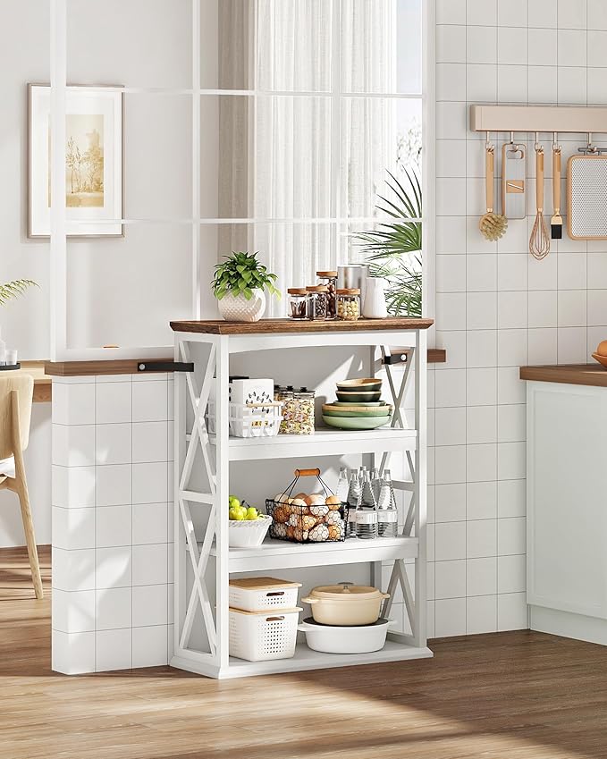 4-Tier Bookcase, 42.9" Floor Standing Organizer Shelf, Corner Book Stand - Image 8
