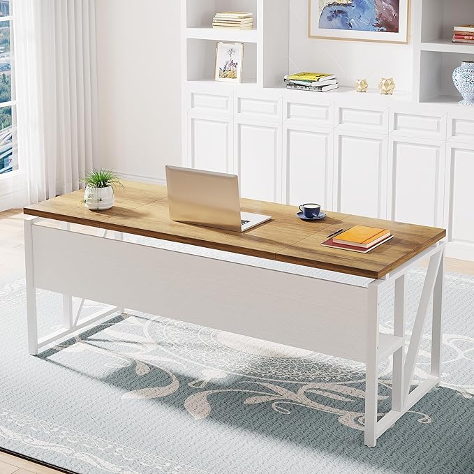 Tribesigns L Shaped Desk with Drawer, 2 Piece Home Office Furniture - Image 8