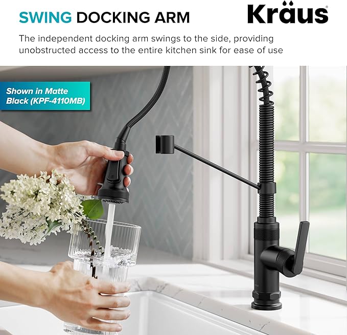 KRAUS Allyn Commercial Style 2-Function Single Handle Pull Down Kitchen Faucet - Image 7