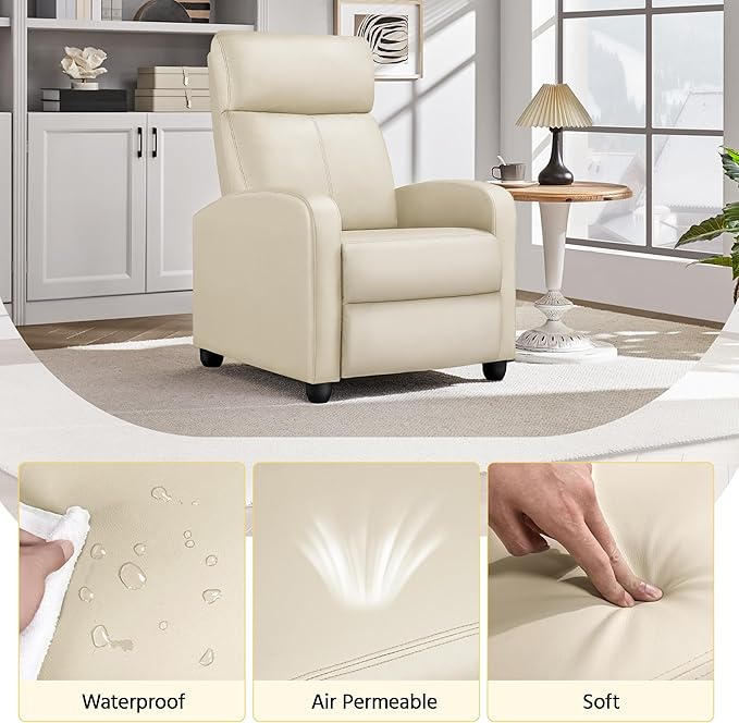 Yaheetech Recliner Chair PU Leather Recliner Sofa Home Theater Seating - Image 9