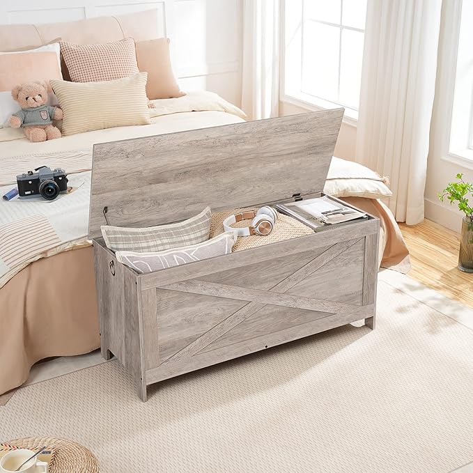 39.4" Toy Chest, Sturdy Entryway Storage Chest - Image 8