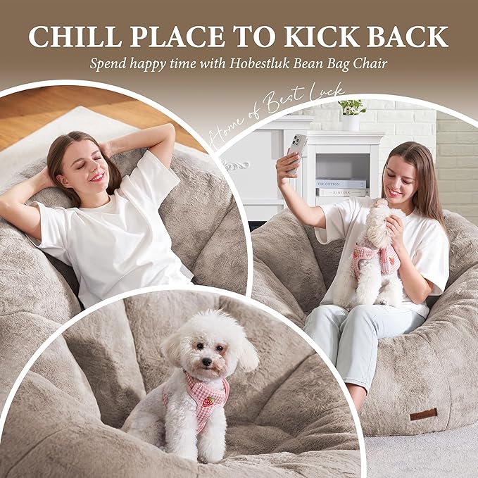 Hobestluk Bean Bag Chairs Large Bean Bag Couch - Image 6