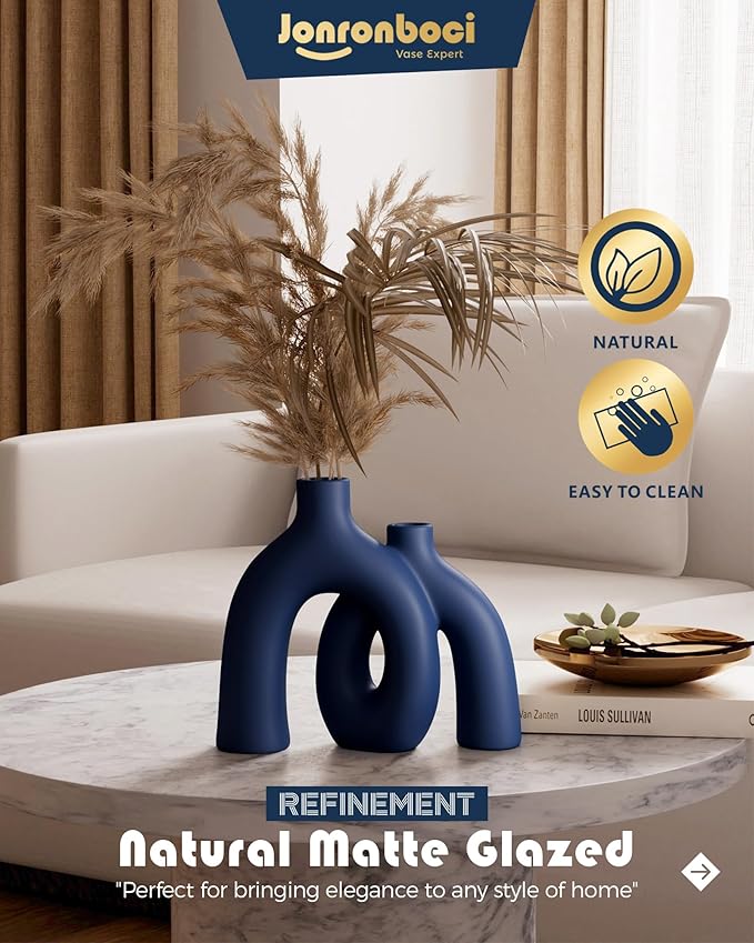 Matte Blue Vase Set - Image 4