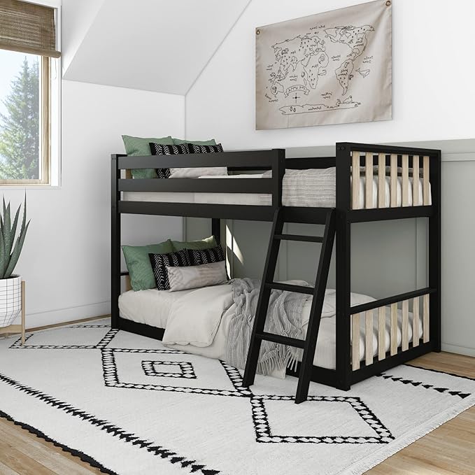 Max & Lily Low Bunk Bed, Scandinavian Modern Bunk Bed, Solid Wood by MaxLily