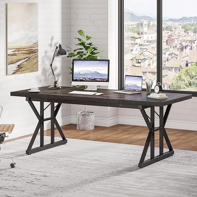 Tribesigns 70.8-Inch Executive Desk, Large Computer Office Desk Workstation - Image 3