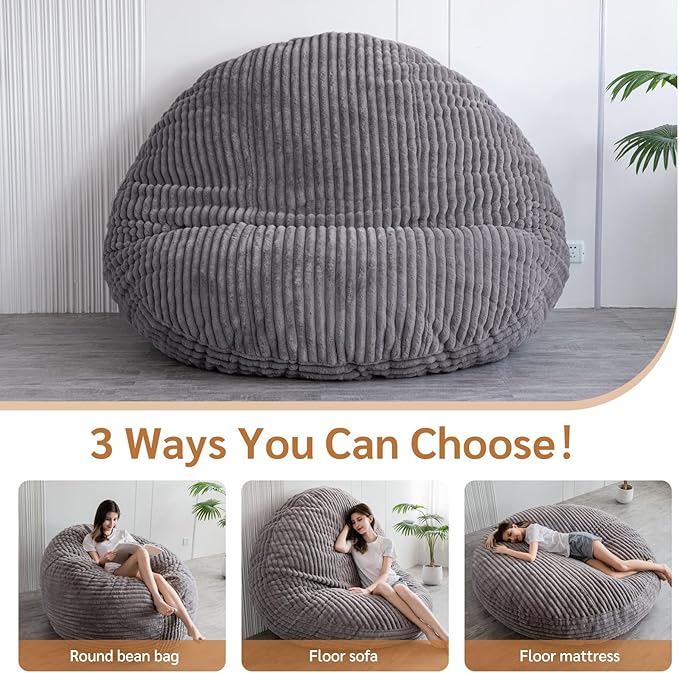 BYBYME 3 in 1 Bean Bag Chairs, Bean Bag Bed - Image 5